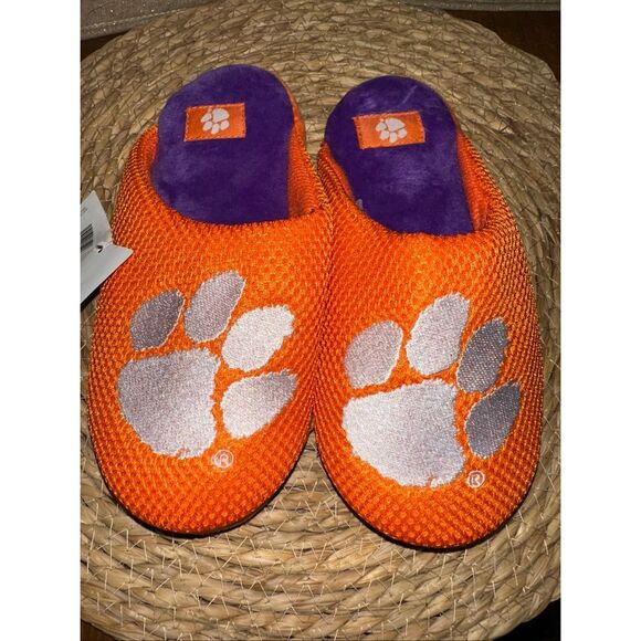 FOCO NCAA Clemson Tigers Slippers youth size medium 3 4 NWT - Picture 1 of 5